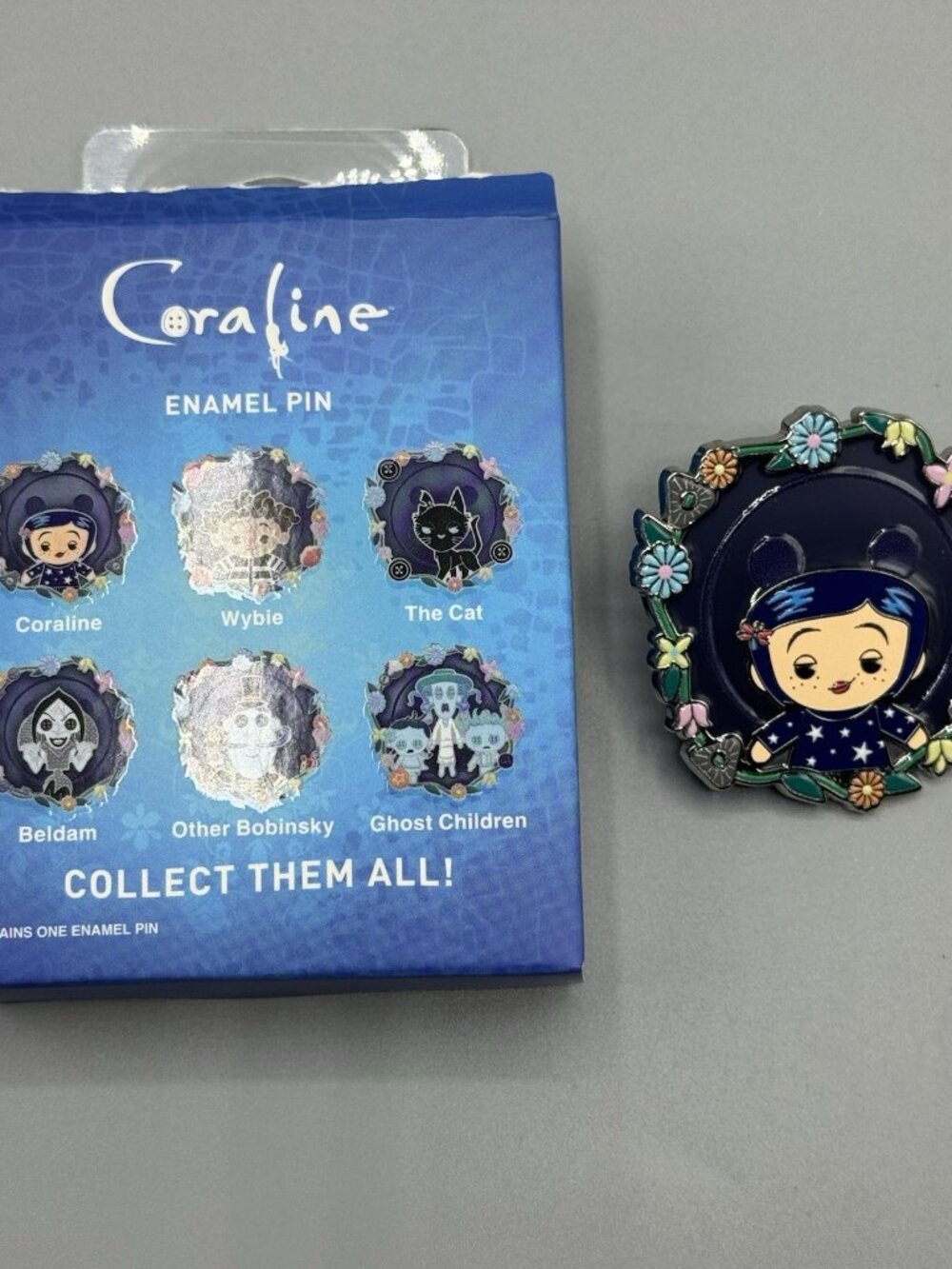 Coraline Floral Stained Glass Blind Box Pin New Open Box CORALINE